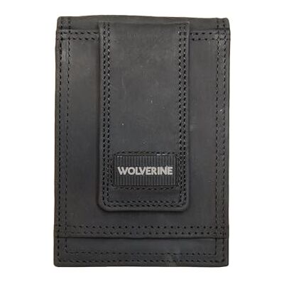 WOLVERINE Robuuste lederen portemonnee aan de voorkant, zwart, OS, zwart, één maat WOLVERINE Robuuste lederen portemonnee aan de voorkant, zwart, OS, zwart, één maat