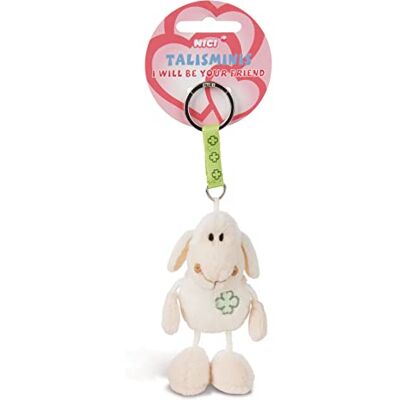 NICI Sleutelhanger Talisminis schaap 7cm wit Knuffeldierhanger met sleutelhanger voor sleutelkoord, sleutelring en sleutelhouder geluksbrenger zakje bedel met boodschap NICI Sleutelhanger Talisminis schaap 7cm wit Knuffeldierhanger met sleutelhanger voor sleutelkoord, sleutelring en sleutelhouder geluksbrenger zakje bedel met boodschap