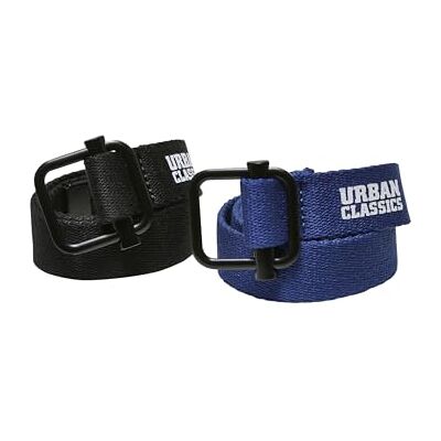 Urban Classics Unisex Industrial Canvas Kids 2-Pack Belt, Black/Blue, One Size, zwart/blauw, Eén maat Urban Classics Unisex Industrial Canvas Kids 2-Pack Belt, Black/Blue, One Size, zwart/blauw, Eén maat