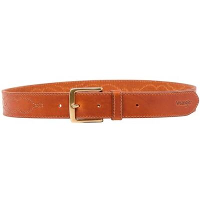 Wrangler Men's Western Stitch Belt, cognac, 105, cognac, 105 Wrangler Men's Western Stitch Belt, cognac, 105, cognac, 105