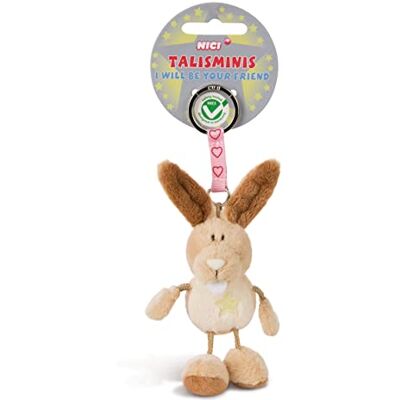 NICI Sleutelhanger Talisminis konijn 7cm beige Knuffeldierhanger met sleutelhanger voor sleutelkoord, sleutelring en sleutelhouder geluksbrenger zakje bedel met boodschap NICI Sleutelhanger Talisminis konijn 7cm beige Knuffeldierhanger met sleutelhanger voor sleutelkoord, sleutelring en sleutelhouder geluksbrenger zakje bedel met boodschap