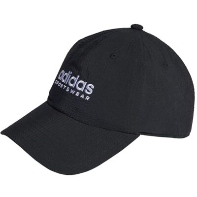 adidas Uniseks-Volwassen Seersucker Dad Cap, black/white, XS adidas Uniseks-Volwassen Seersucker Dad Cap, black/white, XS