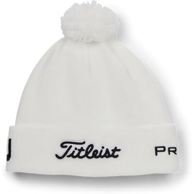 Titleist Golf Tour Pom Pom Hoed, Wit/Zwart, one size Titleist Golf Tour Pom Pom Hoed, Wit/Zwart, one size