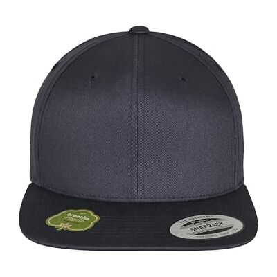 Flexfit Yupoong Unisex Snapback Cap van organisch katoen met rechte klep, biologisch katoen baseballpet, in grootte verstelbaar, eenheidsmaat eenheidsmaat, donkerblauw, Eén maat Flexfit Yupoong Unisex Snapback Cap van organisch katoen met rechte klep, biologisch katoen baseballpet, in grootte verstelbaar, eenheidsmaat eenheidsmaat, donkerblauw, Eén maat