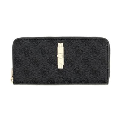 GUESS portemonnee Yvonne Logo SLG Large Zip Around Wallet Coal Logo donkergrijs GUESS portemonnee Yvonne Logo SLG Large Zip Around Wallet Coal Logo donkergrijs