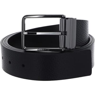 Calvin Heren Riem Warmte PB 1.55" Leer, Zwart (Ck Black Pebble/Dk Brown Pebble), 110 Calvin Heren Riem Warmte PB 1.55" Leer, Zwart (Ck Black Pebble/Dk Brown Pebble), 110