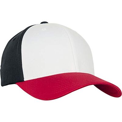 Flexfit Heren 3-tone rood/wit/zwart L/Xl Yupoong hoofddeksels, rood/wit/zwart, L-XL EU Flexfit Heren 3-tone rood/wit/zwart L/Xl Yupoong hoofddeksels, rood/wit/zwart, L-XL EU
