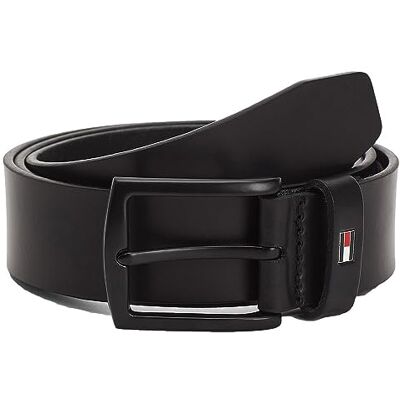 Tommy Hilfiger Herenriem Denton mat 3.5 leren riem, Zwart (zwart), 80 Tommy Hilfiger Herenriem Denton mat 3.5 leren riem, Zwart (zwart), 80