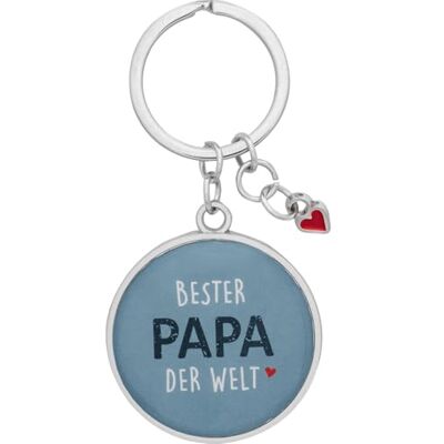 GRUSS & CO Sleutelhanger 'Bester Papa der Welt', ronde hanger met spreuk, lengte met sleutelring 8,1 cm, Vaderdag, 74566 GRUSS & CO Sleutelhanger 'Bester Papa der Welt', ronde hanger met spreuk, lengte met sleutelring 8,1 cm, Vaderdag, 74566