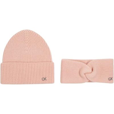 Calvin Dames CK Metal Beanie & Hoofdband K60K612622 Gift Pack, Roze (Petal Blush), ONE Size, Roze (Petal Blush), Eén Maat Calvin Dames CK Metal Beanie & Hoofdband K60K612622 Gift Pack, Roze (Petal Blush), ONE Size, Roze (Petal Blush), Eén Maat