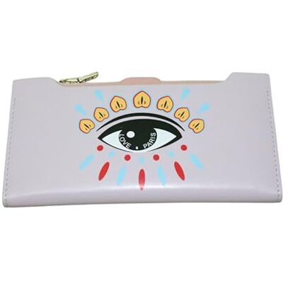 DONREGALOWEB Damesportemonnee in de kleur mauve, versierd met een oog Love Paris, Paars, normal DONREGALOWEB Damesportemonnee in de kleur mauve, versierd met een oog Love Paris, Paars, normal