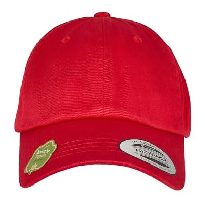Flexfit Yupoong Dad Cap van organisch katoen met gebogen klep, uniseks, in grootte verstelbaar, eenheidsmaat, Burnt Olive, Eén maat Flexfit Yupoong Dad Cap van organisch katoen met gebogen klep, uniseks, in grootte verstelbaar, eenheidsmaat, Burnt Olive, Eén maat