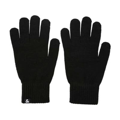 JACK & JONES Heren JACBARRY Knitted Gloves NOOS Handschoenen, zwart, Eén maat JACK & JONES Heren JACBARRY Knitted Gloves NOOS Handschoenen, zwart, Eén maat