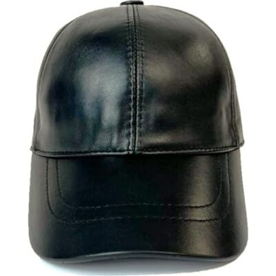 URBAN 5884 Lederen hoed heren dames echt lederen hoed met vizier, zachte lederen pet, uniseks, zwart, zwart, 50-65 URBAN 5884 Lederen hoed heren dames echt lederen hoed met vizier, zachte lederen pet, uniseks, zwart, zwart, 50-65