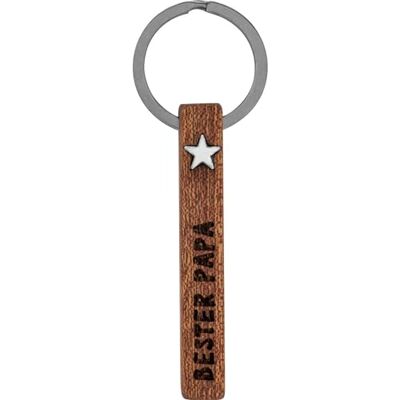 GRUSS & CO Sleutelhanger met motief 'Bester Papa', sleutelring, houten stok van mahoniehout met gravure, op cadeaukaart, cadeau voor papa, Vaderdag, verjaardag, 73878, Meerkleurig, Länge 9 cm GRUSS & CO Sleutelhanger met motief 'Bester Papa', sleutelring, houten stok van mahoniehout met gravure, op cadeaukaart, cadeau voor papa, Vaderdag, verjaardag, 73878, Meerkleurig, Länge 9 cm