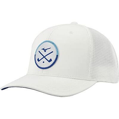 Mizuno Standard Crossed Clubs Meshback Hat, White, OSFA Mizuno Standard Crossed Clubs Meshback Hat, White, OSFA