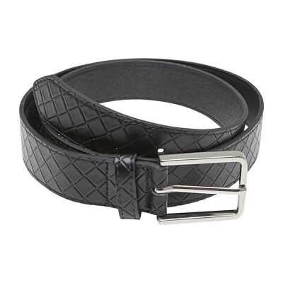 Urban Classics Heren TB7217-Woven Embossed Synthetic Leather Riem, Zwart/Zilver, S/M, zwart/zilver, S-M Urban Classics Heren TB7217-Woven Embossed Synthetic Leather Riem, Zwart/Zilver, S/M, zwart/zilver, S-M