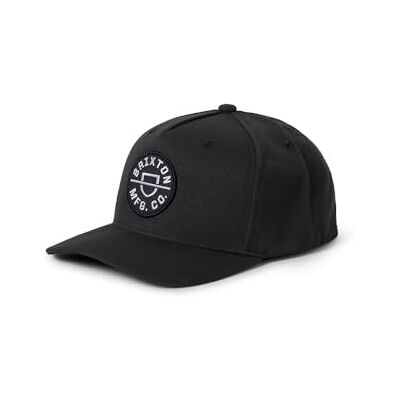 BRIXTON Unisex Crest C Mp Snbk honkbalpet, Zwart afgewassen, One size BRIXTON Unisex Crest C Mp Snbk honkbalpet, Zwart afgewassen, One size