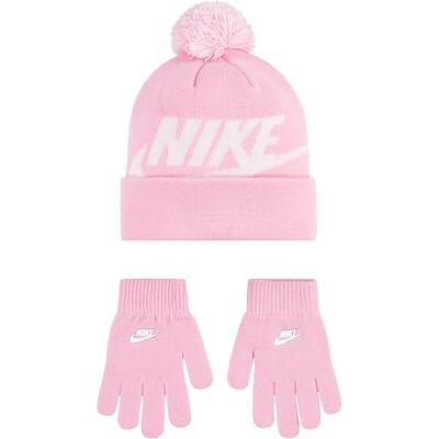 NIKE Swoosh Pom Beanie Glv voor meisjes Pink 8/20 Jaar NIKE Swoosh Pom Beanie Glv voor meisjes Pink 8/20 Jaar