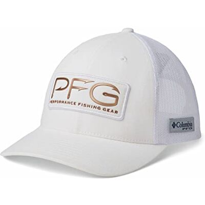 Columbia Dames PFG Mesh Ball Cap wit Een maat Columbia Dames PFG Mesh Ball Cap wit Een maat