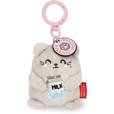 Legami Sleutelhanger Super Soft Kitty, pluche sleutelhanger, hanger met gegraveerde boodschap en karabijnhaak van zink, 7 x 11 cm, Grijs, S Legami Sleutelhanger Super Soft Kitty, pluche sleutelhanger, hanger met gegraveerde boodschap en karabijnhaak van zink, 7 x 11 cm, Grijs, S