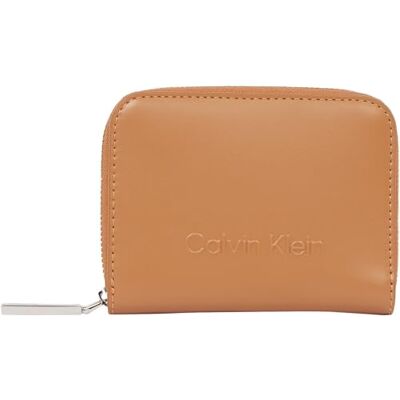Calvin Dames portemonnee Embossed Logo Zip Klein, Bruin (Lion), OS Calvin Dames portemonnee Embossed Logo Zip Klein, Bruin (Lion), OS