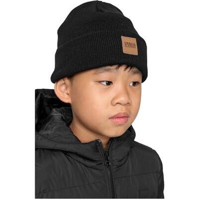 Urban Classics Uniseks beanie-muts voor kinderen, zwart + grijs, L Urban Classics Uniseks beanie-muts voor kinderen, zwart + grijs, L
