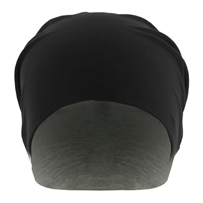 Urban Classics MSTRDS Dames Jersey Beanie Omkeerbare gebreide muts, meerkleurig (black/ht.grey 10377,3886), Eén maat Urban Classics MSTRDS Dames Jersey Beanie Omkeerbare gebreide muts, meerkleurig (black/ht.grey 10377,3886), Eén maat