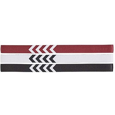 hummel , 3-Pack hoofdband 17-18, wit-zwart-rood rood, één maat hummel , 3-Pack hoofdband 17-18, wit-zwart-rood rood, één maat