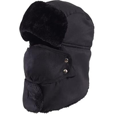 Tough Headwear Ushanka klassieke valhoed met winddicht masker Ushanka Aviator Russische hoed met oorkleppen. Waterdicht, winddicht en thermisch omhulsel, geschikt voor mannen en vrouwen Tough Headwear Ushanka klassieke valhoed met winddicht masker Ushanka Aviator Russische hoed met oorkleppen. Waterdicht, winddicht en thermisch omhulsel, geschikt voor mannen en vrouwen