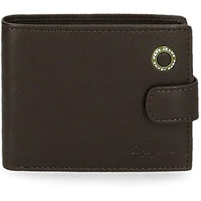 Pepe Jeans Badge Horizontale portemonnee met kliksluiting, bruin, 11 x 8,5 x 1 cm, leer, Bruin, Horizontale portemonnee met kliksluiting Pepe Jeans Badge Horizontale portemonnee met kliksluiting, bruin, 11 x 8,5 x 1 cm, leer, Bruin, Horizontale portemonnee met kliksluiting
