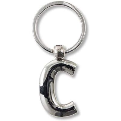 IF Metalen gepersonaliseerde alfabet letters C sleutelhanger, 7 cm, zilver, Zilver, 7 cm, C IF Metalen gepersonaliseerde alfabet letters C sleutelhanger, 7 cm, zilver, Zilver, 7 cm, C