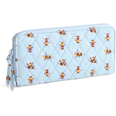 Vera Bradley Premium katoenen continentale portemonnee voor dames, Bee's Knees, Knieën van bijen Vera Bradley Premium katoenen continentale portemonnee voor dames, Bee's Knees, Knieën van bijen