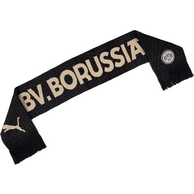 PUMA sjaal BVB Culture Scarf Black zwart PUMA sjaal BVB Culture Scarf Black zwart