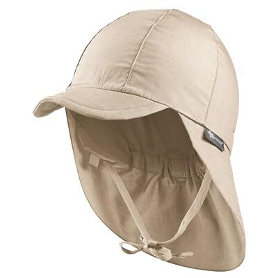 Sterntaler Unisex kinderpet met nekbescherming met bandjes en insteekbare oorkleppen zonnehoed, beige, 47 Sterntaler Unisex kinderpet met nekbescherming met bandjes en insteekbare oorkleppen zonnehoed, beige, 47