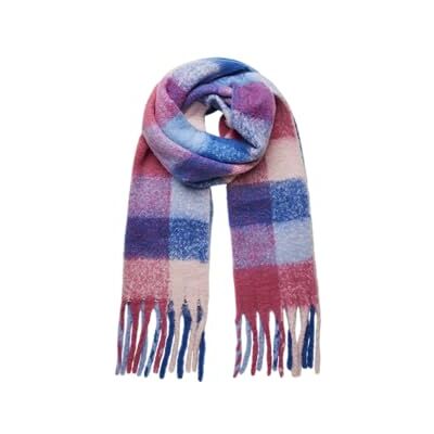 PIECES Pcbea Long Scarf Noos Bc, Bellwether Blue/Checks: SQUARE, Eén Maat PIECES Pcbea Long Scarf Noos Bc, Bellwether Blue/Checks: SQUARE, Eén Maat