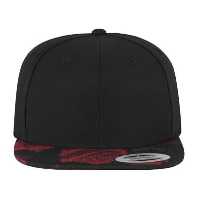 Flexfit Unisex Cap Roses Snapback Dames/Heren Baseball Cap One Size, zwart/rood, One size Flexfit Unisex Cap Roses Snapback Dames/Heren Baseball Cap One Size, zwart/rood, One size