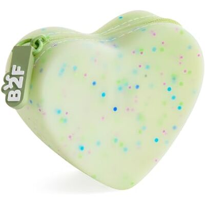Back2Fun Portemonnee van transparante siliconen met glittereffect, mini-etui in hartvorm voor munten, bankbiljetten en kleine voorwerpen, munt Back2Fun Portemonnee van transparante siliconen met glittereffect, mini-etui in hartvorm voor munten, bankbiljetten en kleine voorwerpen, munt