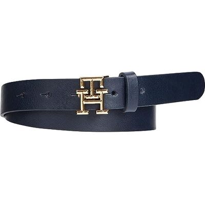 Tommy Hilfiger Dames TH Logo 2.5 Riem Leer, Ruimte Blauw, 70 Tommy Hilfiger Dames TH Logo 2.5 Riem Leer, Ruimte Blauw, 70