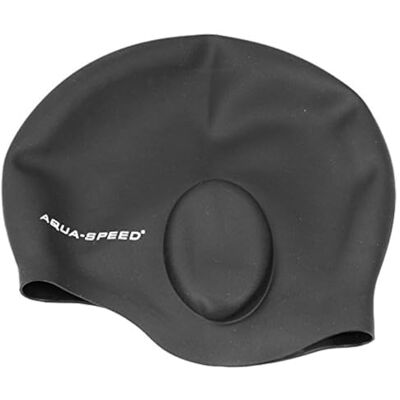 Aqua Speed Heren Ear Cap Silicone s Badmuts, Zwart, One Size Aqua Speed Heren Ear Cap Silicone s Badmuts, Zwart, One Size