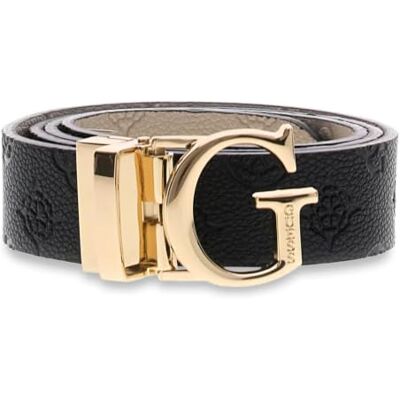 GUESS riem Ella Logo Adjustable And Reversible Pant Belt W105 Black Logo/Bone Logo zwart crème inkortbaar omkeerbaar GUESS riem Ella Logo Adjustable And Reversible Pant Belt W105 Black Logo/Bone Logo zwart crème inkortbaar omkeerbaar