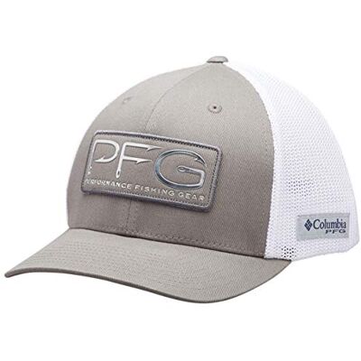 Columbia Unisex volwassen vis vlag hoge kroon PFG mesh haken bal cap, titanium/zilver, groot-X-Large US Columbia Unisex volwassen vis vlag hoge kroon PFG mesh haken bal cap, titanium/zilver, groot-X-Large US
