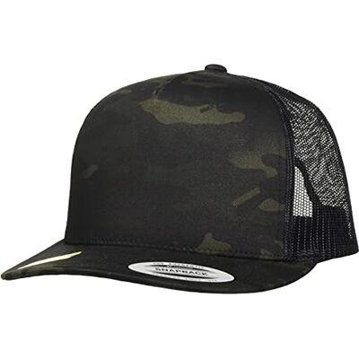 Flexfit Uniseks Volwassen Camouflage Trucker Cap, zwart, One size Flexfit Uniseks Volwassen Camouflage Trucker Cap, zwart, One size