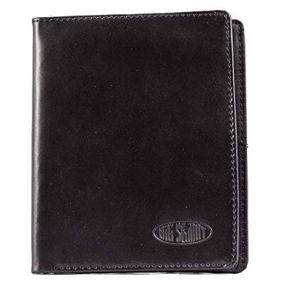 Big Skinny Hipster lederen bi-fold slanke portemonnee voor heren, geschikt voor maximaal 40 kaarten, zwart Big Skinny Hipster lederen bi-fold slanke portemonnee voor heren, geschikt voor maximaal 40 kaarten, zwart
