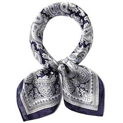ANDANTINO 100% Echte Moerbei Zijden Sjaal -21" x 21" Lichtgewicht Halsdoek Vrouwen Mannen Kleine Vierkante Digitale Bedrukte Sjaals, Blauwe Paisley, M ANDANTINO 100% Echte Moerbei Zijden Sjaal -21" x 21" Lichtgewicht Halsdoek Vrouwen Mannen Kleine Vierkante Digitale Bedrukte Sjaals, Blauwe Paisley, M