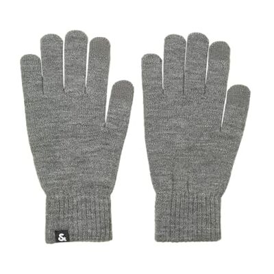 JACK & JONES mannen handschoenen handschoenen, gemengd grijs, Eén maat JACK & JONES mannen handschoenen handschoenen, gemengd grijs, Eén maat