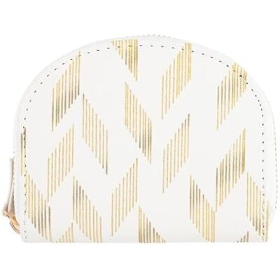 DRAEGER Tie Rack portemonnee met goudkleurige lijnen, wit DRAEGER Tie Rack portemonnee met goudkleurige lijnen, wit