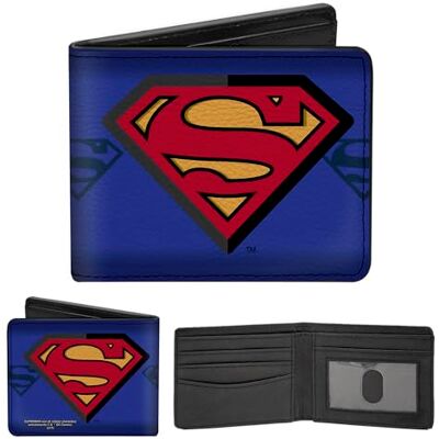Buckle-Down Heren Bifold Wallet Superman reisaccessoires bi-fold-portemonnee, meerkleurig, 10,1 cm x 8,89 cm, multicolor Buckle-Down Heren Bifold Wallet Superman reisaccessoires bi-fold-portemonnee, meerkleurig, 10,1 cm x 8,89 cm, multicolor
