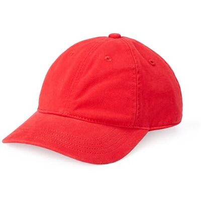 Amazon Essentials Uniseks baseballpet van gewassen katoen voor kinderen, Rood, XS-S Amazon Essentials Uniseks baseballpet van gewassen katoen voor kinderen, Rood, XS-S
