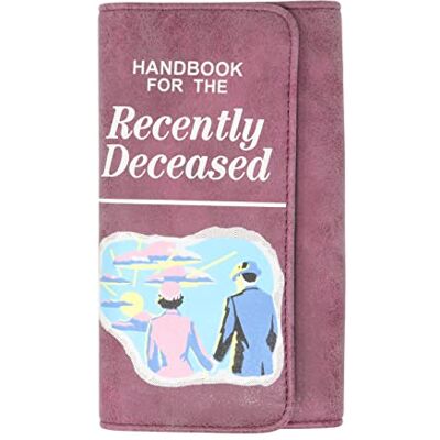 Bioworld Beetlejuice Handboek voor de onlangs overleden vrouwen 'Snap Faux Leather Tri-Fold portemonnee, paars, medium Bioworld Beetlejuice Handboek voor de onlangs overleden vrouwen 'Snap Faux Leather Tri-Fold portemonnee, paars, medium